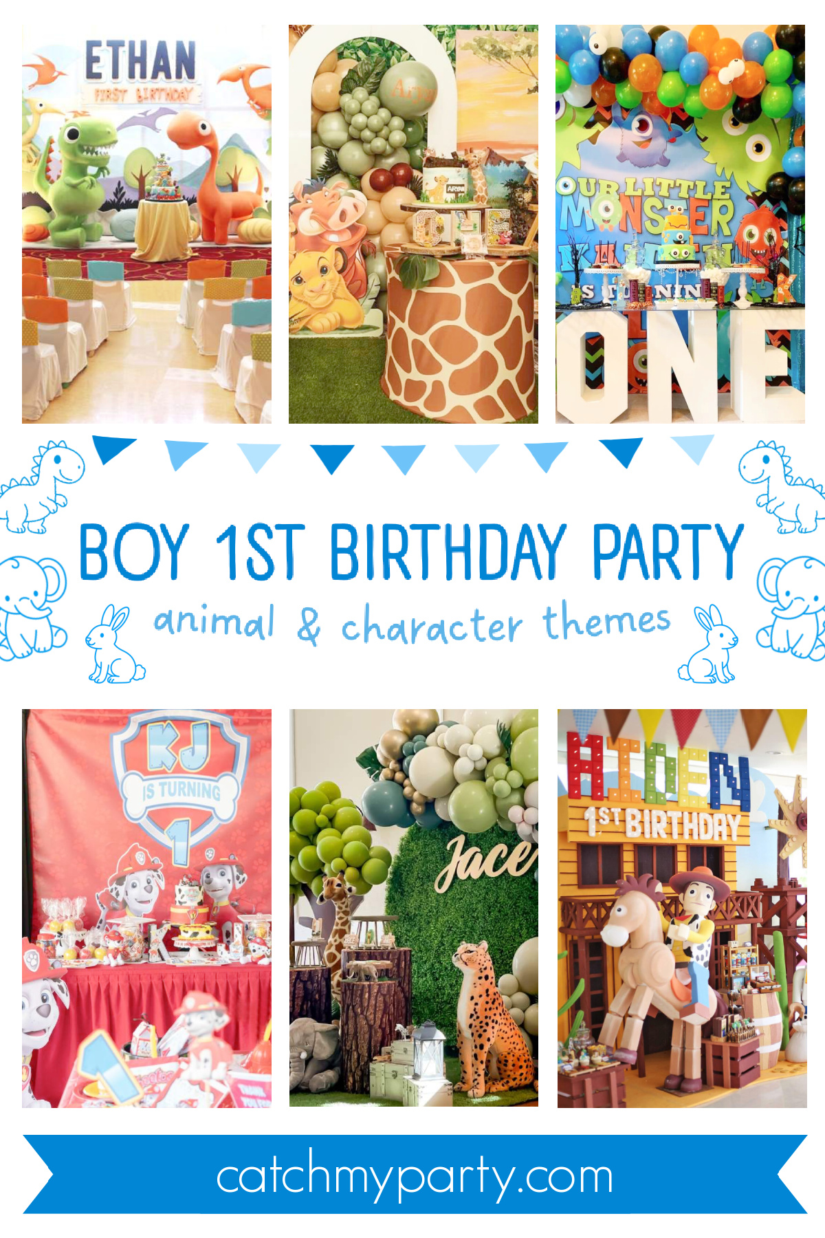 Popular Boy 1st Birthday Party - Animal & Character Themes Popular Boy 1st Birthday Party - Animal & Character Themes