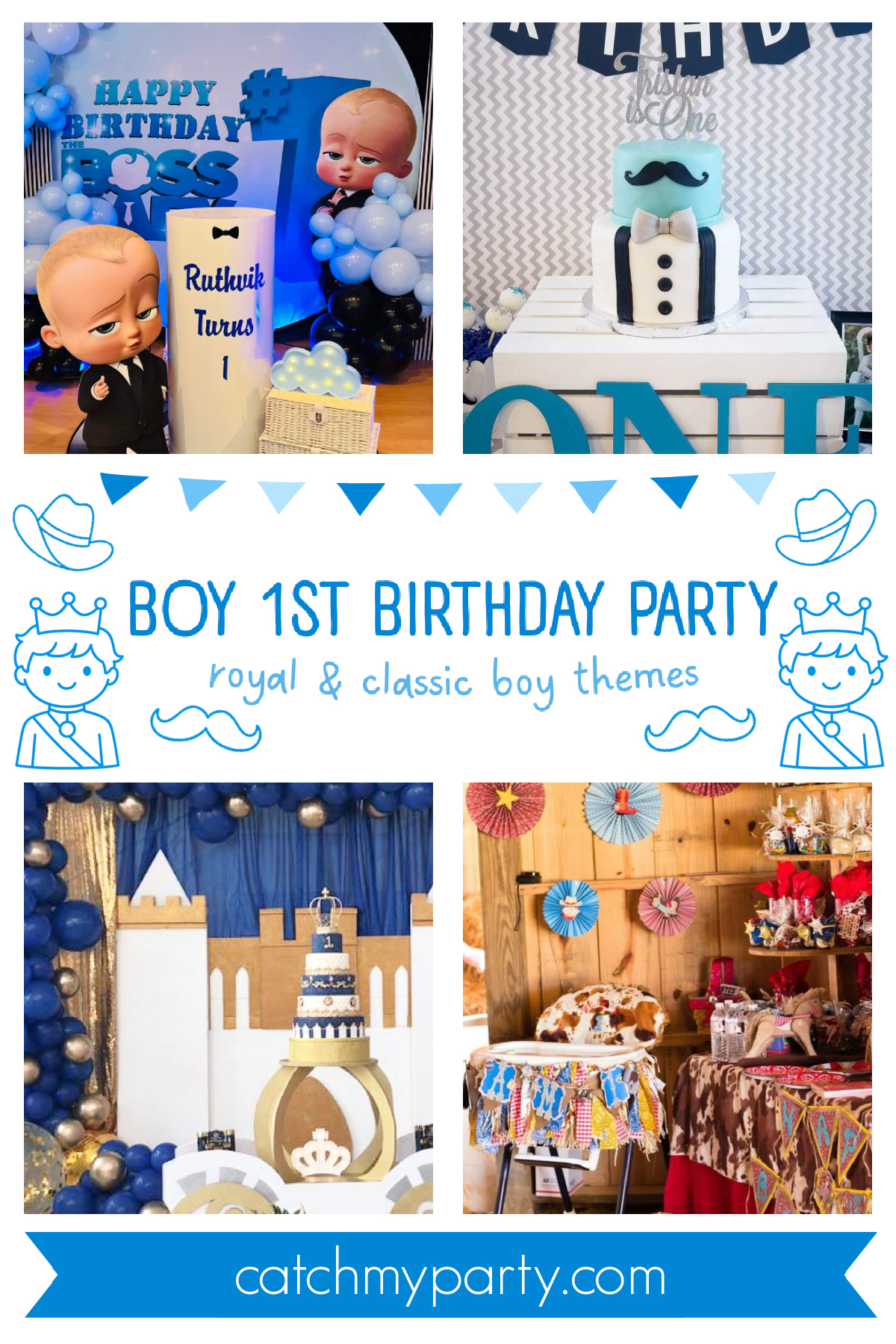Popular Boy 1st Birthday Party - Royal & Classic Boy Themes Popular Boy 1st Birthday Party - Royal & Classic Boy Themes