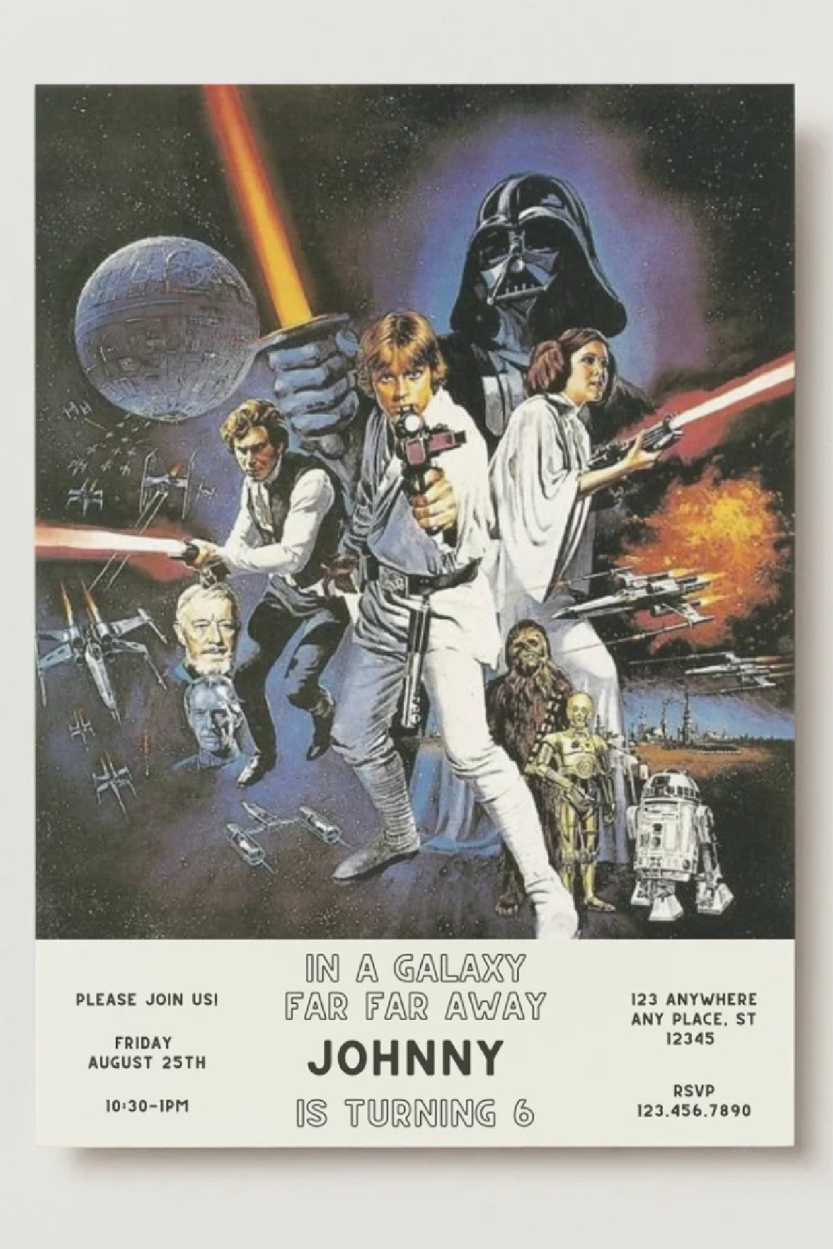 Vintage Star Wars Party Invitation