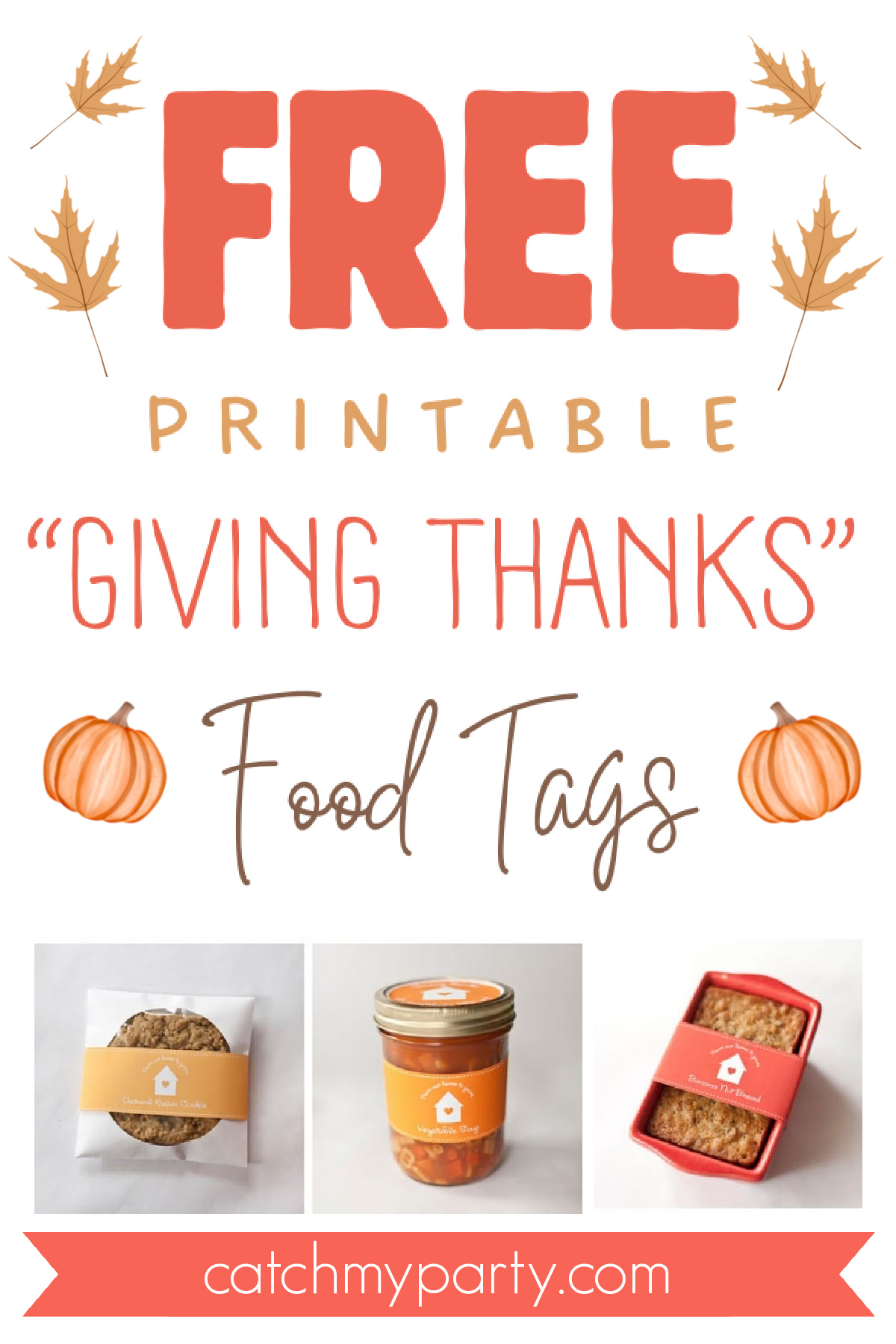 FREE "Giving Thanks" Printable Food Tags