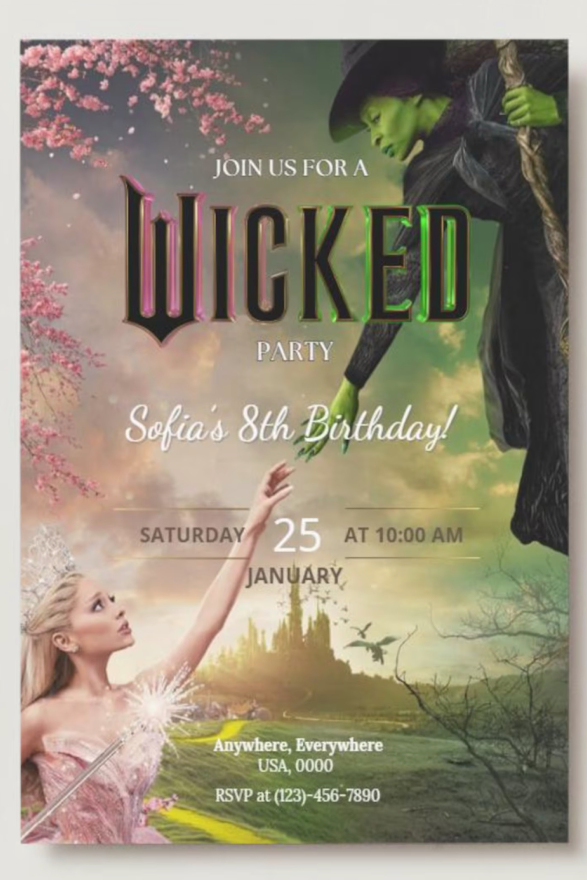 Wicked Movie-Inspired Invitation