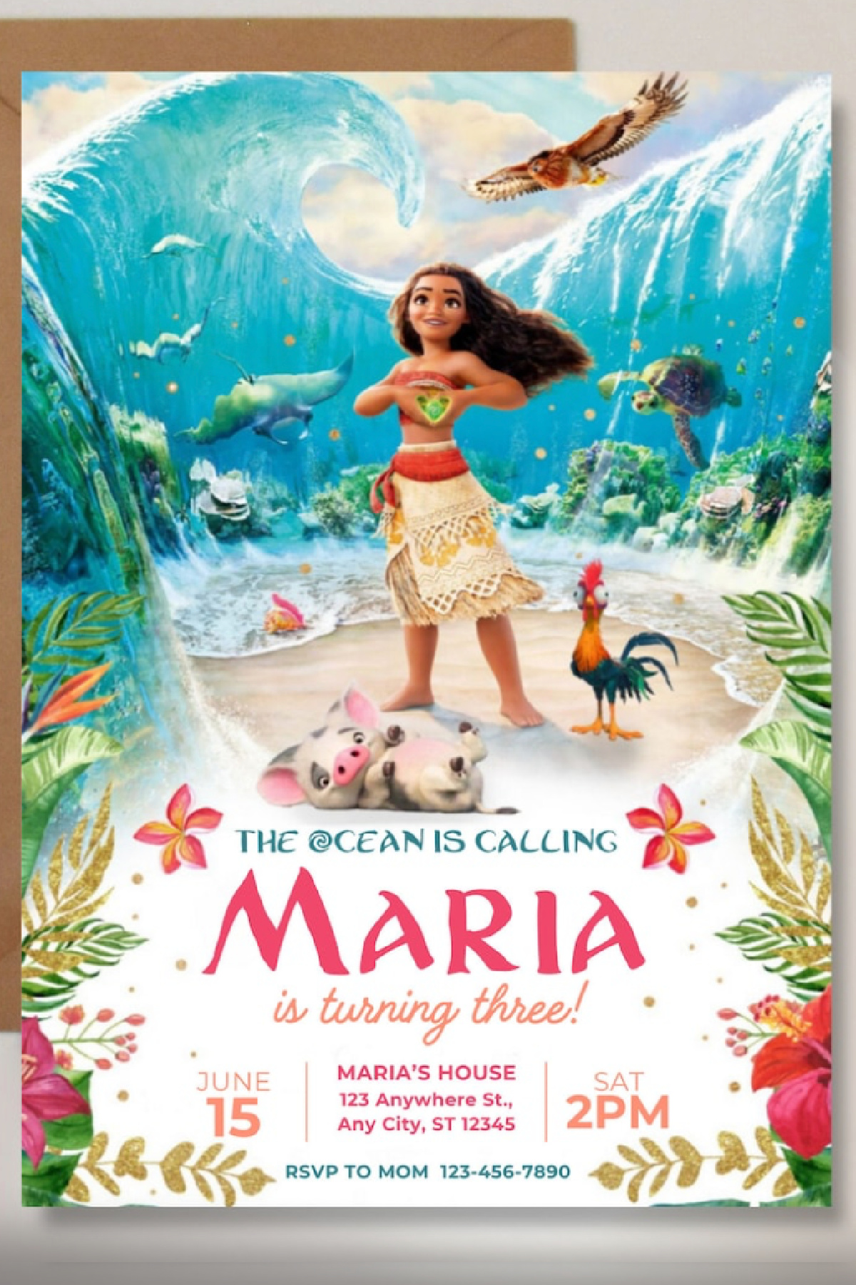 Moana Party Invitation