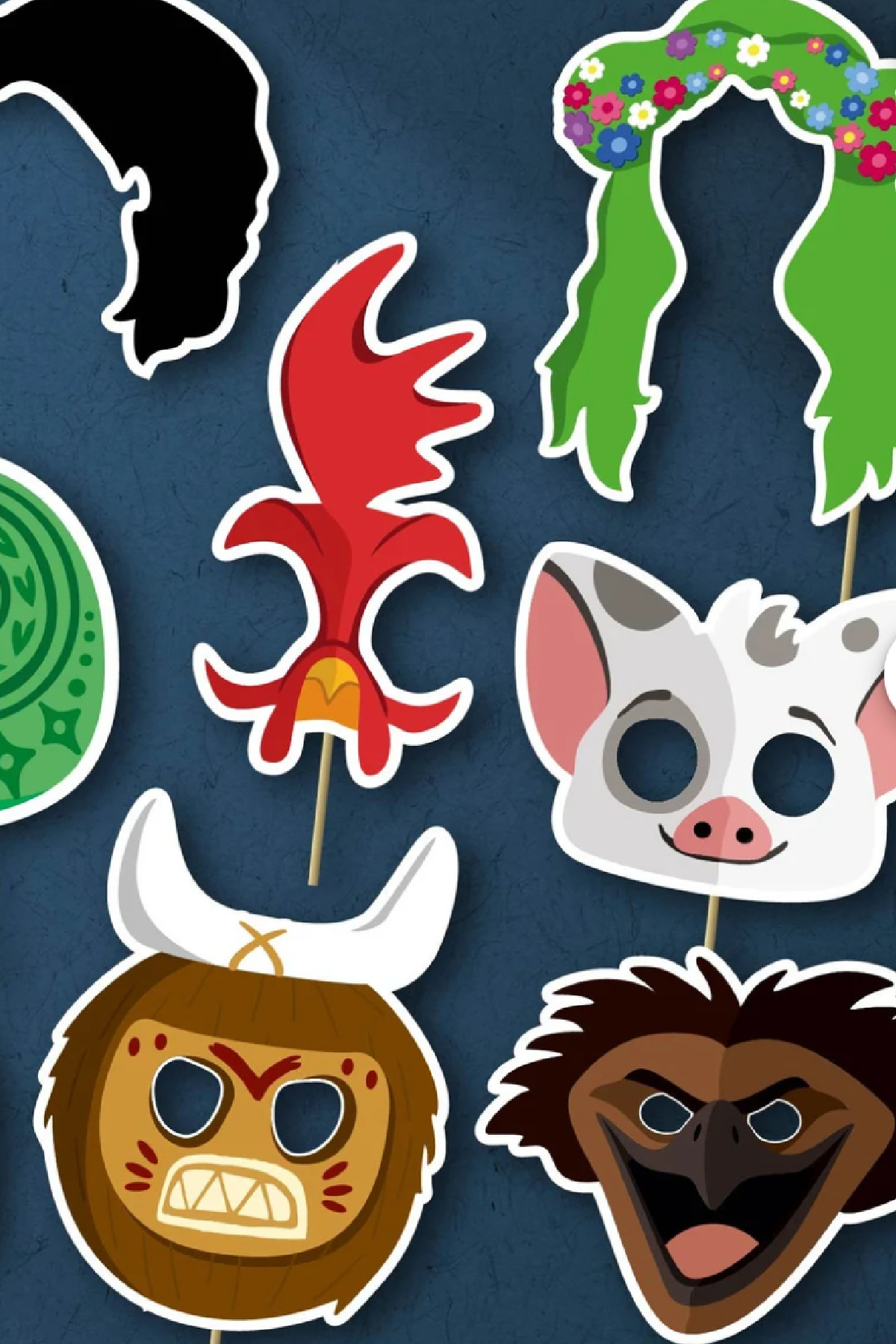 Moana Photo Booth Props Moana Photo Booth Props