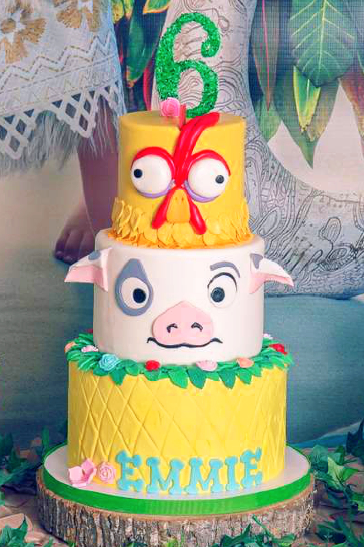 Pua and Hei Hei Birthday Cake Pua and Hei Hei Birthday Cake