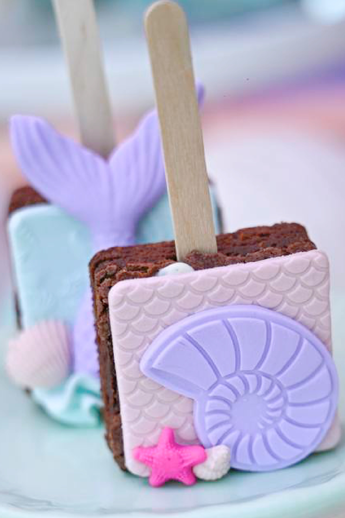 Mermaid Brownie Pops Mermaid Brownie Pops