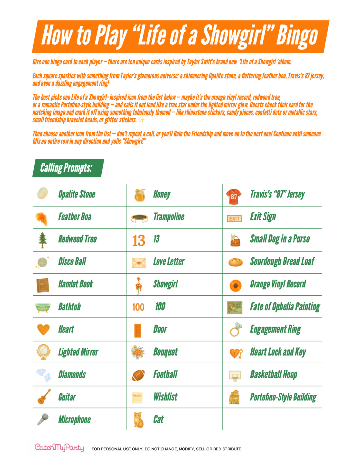 How to Play Life of a Showgirl Bingo (Free Printable Game Guide!)