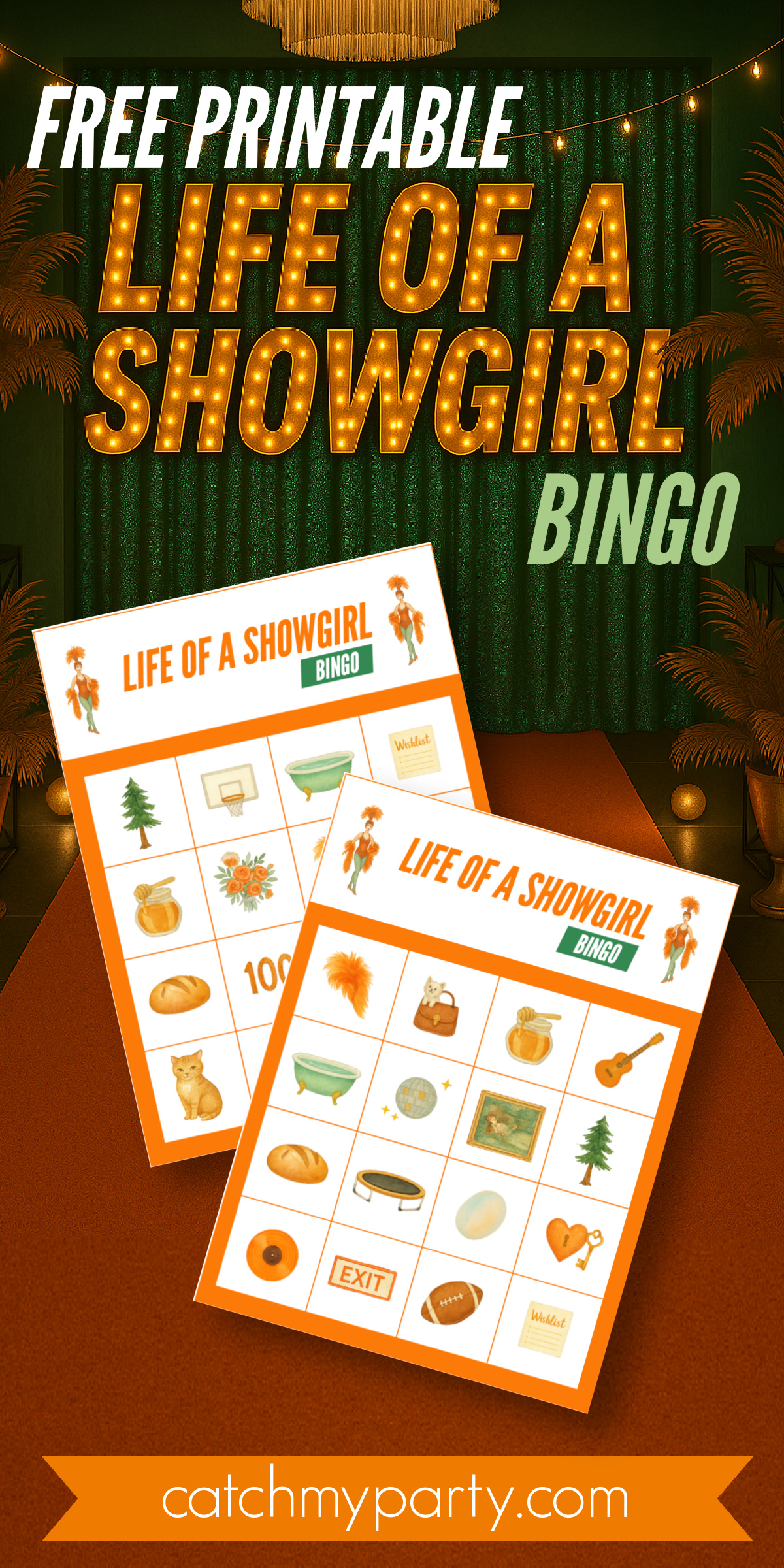 FREE Printable ‘Life of a Showgirl’ Bingo Game 🪩