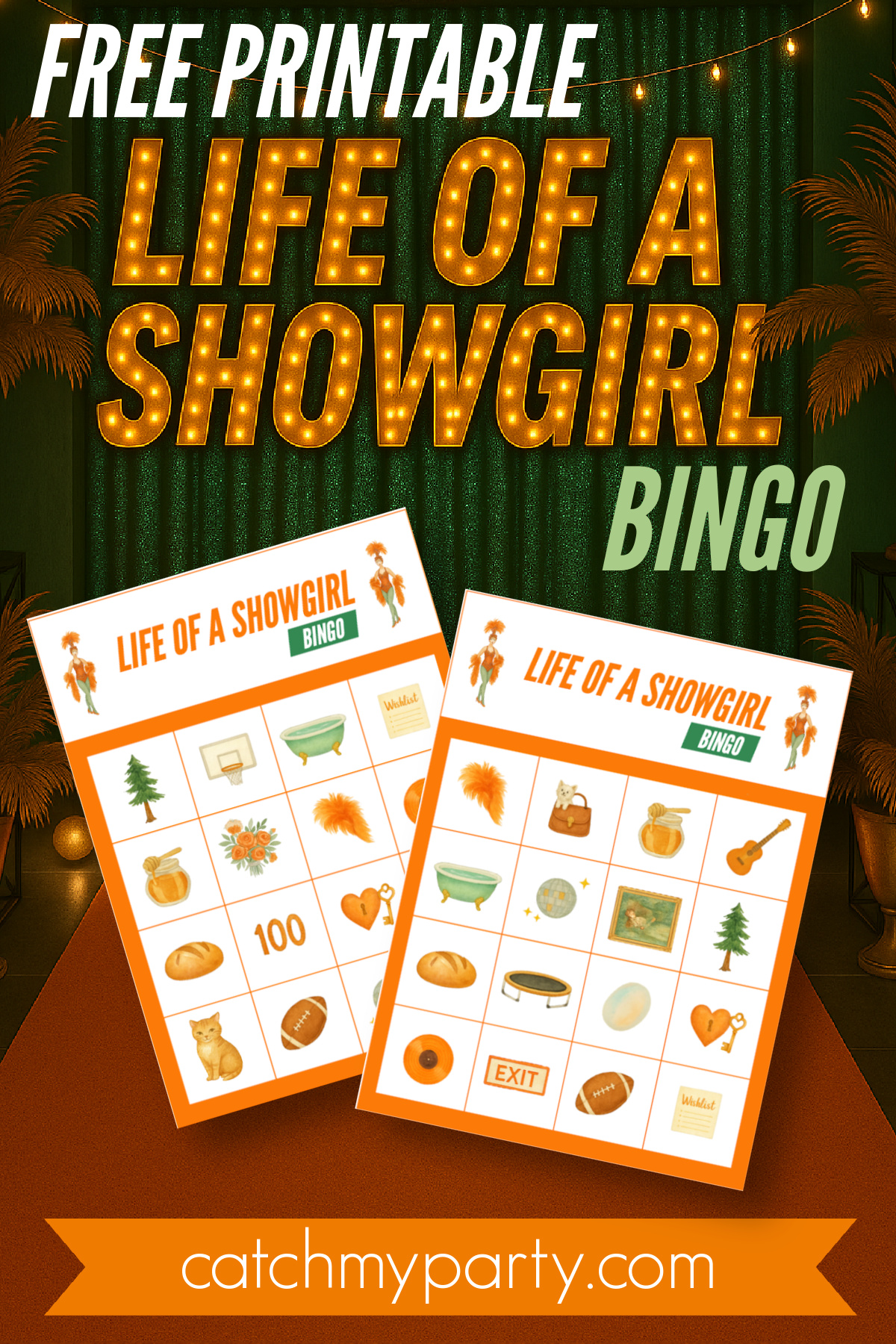 FREE Printable Life of a Showgirl Bingo Game for Taylor Swift Parties