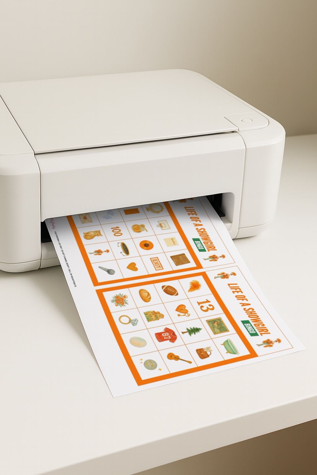Step 2: Print Your Life of a Showgirl Bingo Cards