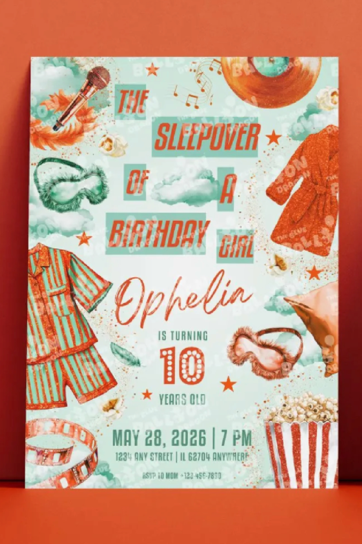 Life of a Showgirl Sleepover Party Invitation Life of a Showgirl Sleepover Party Invitation