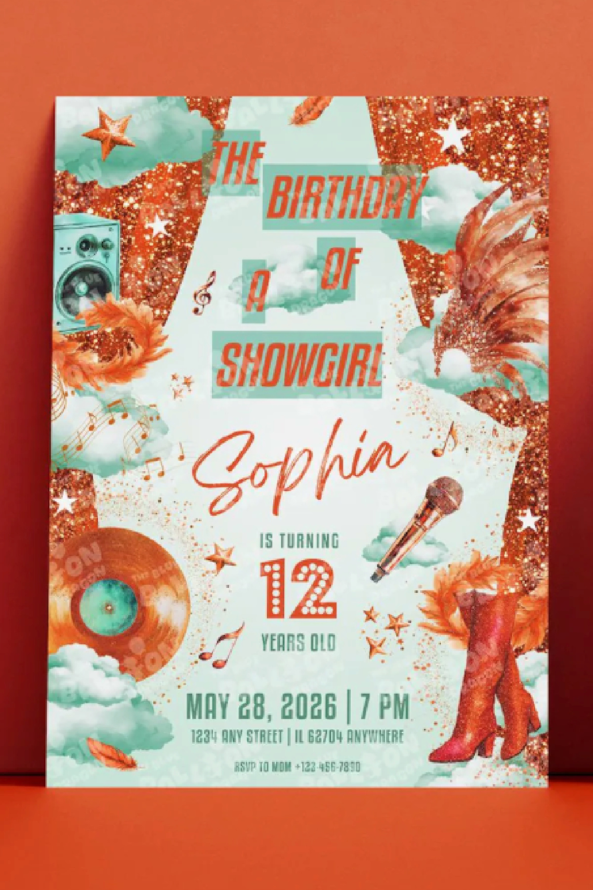Taylor Swift 'Life of a Showgirl' Party Invitation Taylor Swift 'Life of a Showgirl' Party Invitation