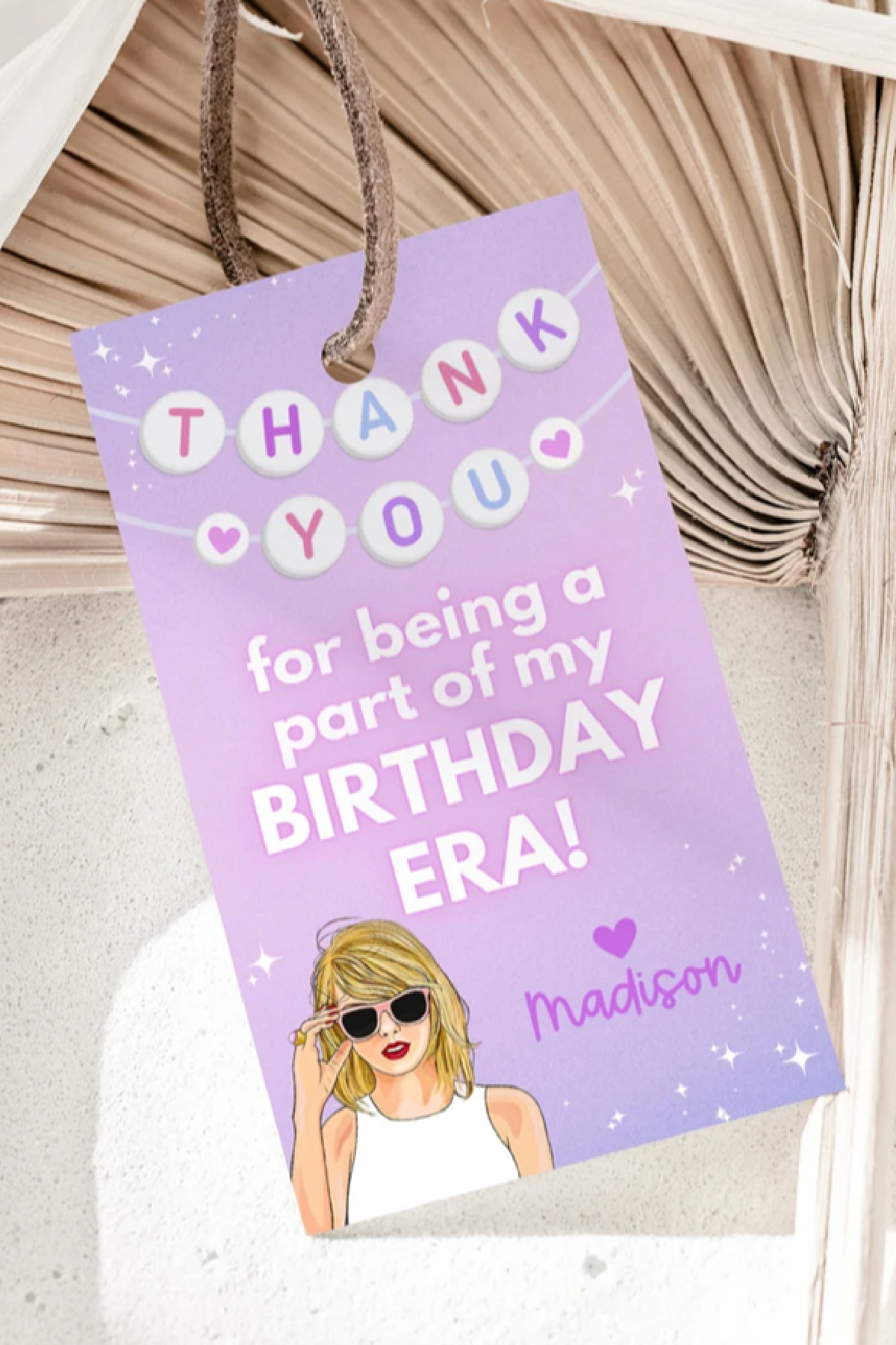 Taylor Swift Party Favor Tag