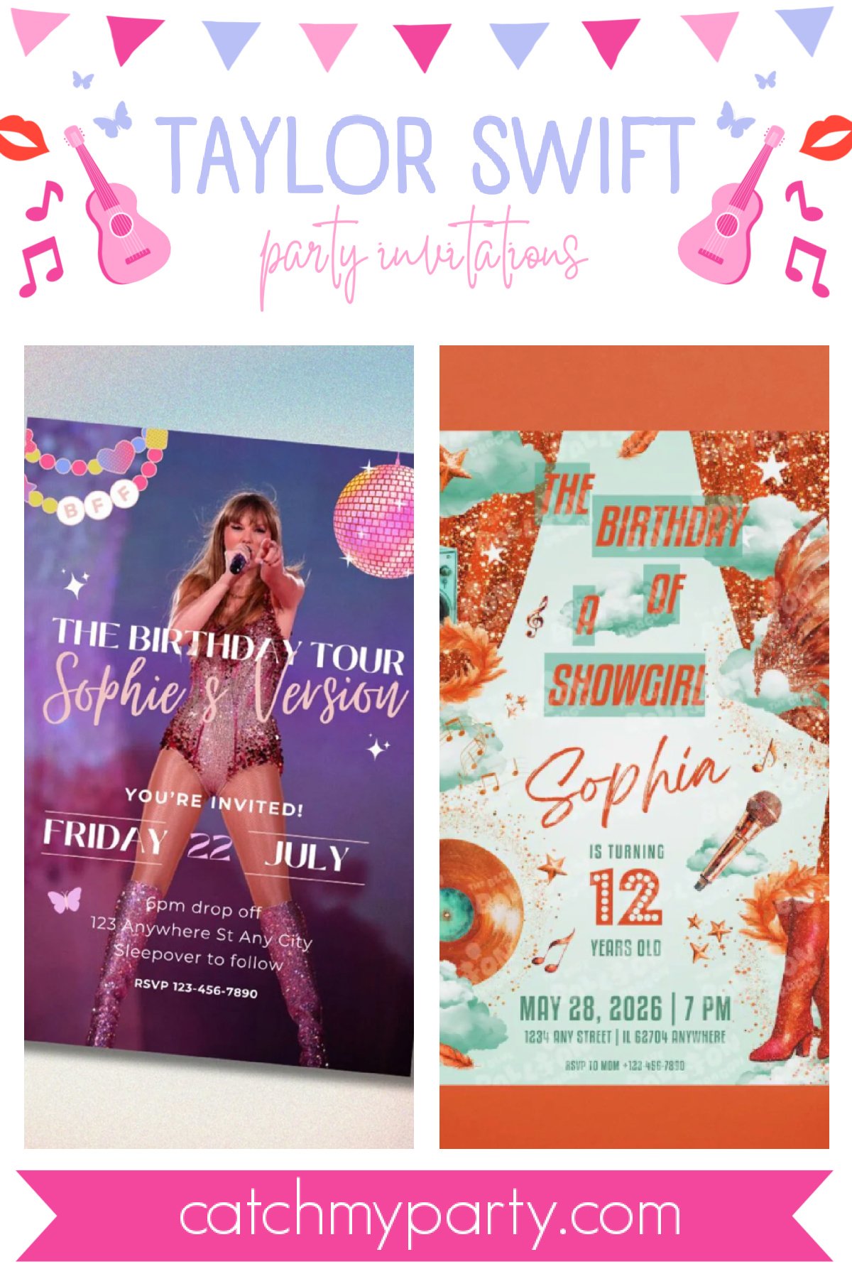 Taylor Swift Party Invitations Taylor Swift Party Invitations